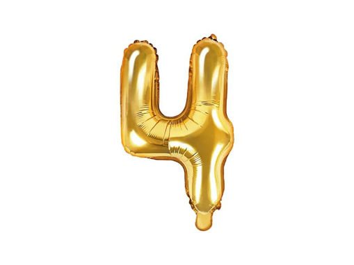 Picture of FOIL BALLOON NUMBER 4 GOLD 16 INCH